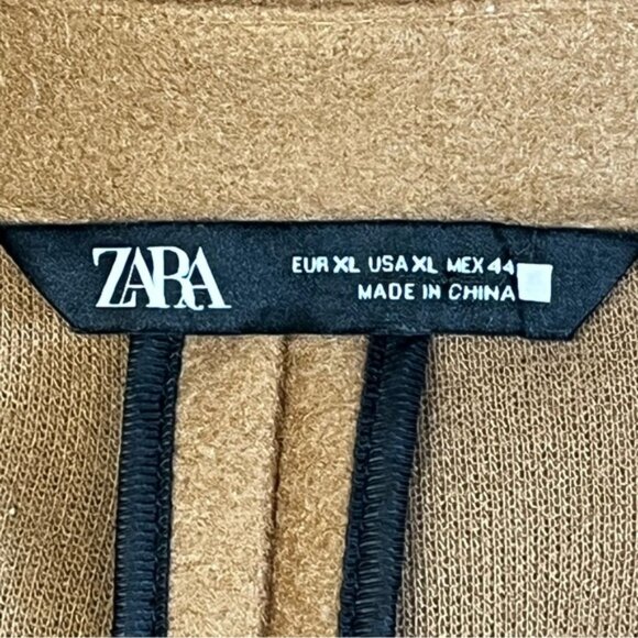 Zara Men’s 4 Way Stretch Camel Coat Sz XL Mid Length Classic Minimalist Refined - Picture 7 of 14